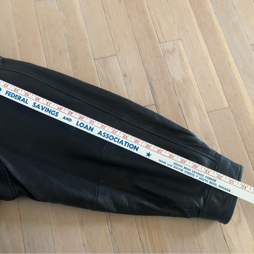 Hugo Boss Black Soft Leather Removeable Sheepskin Collar Bomber Jacket Men's 46 - Picture 15 of 16